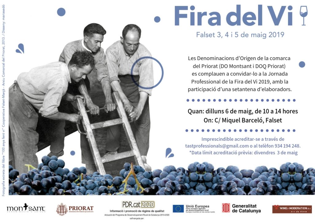 OBERT EL PERÍODE D’INSCRIPCIÓ PER A LA JORNADA PROFESSIONAL DE LA FIRA DEL VI DE FALSET 2019